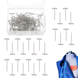200PCS T Pins Smooth Strong Durable and Corrosion Resistant Blocking Pins Easy to Grasp and Remove Wide Application Wig Pins for Crafts Blocking Knitting Blocking Knitting Modelling