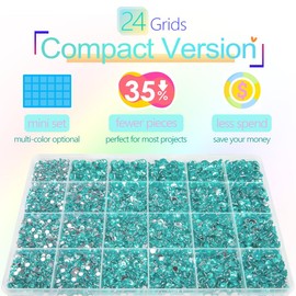 qiipii Aquamarine Resin Rhinestones w B7000 Jewelry Glue for Bedazzling Crafting 2mm 3mm 4mm 5mm 6mm Lake Blue Flatback Stones Diamonds Crystals Gems for Nails Face Makeup Tumblers Bottles DIY Crafts