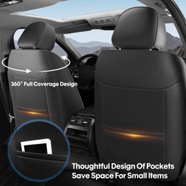 Car Seat Covers Custom Fit for Ford F150 2009-2025,Faux Leather Seat Cover Set fit for Cars 2017-2025 F250 F350 F450,Compatible with Crew Quad Regular Cab Pickup Truck Cushions(BeigeBlack,Front Seat)