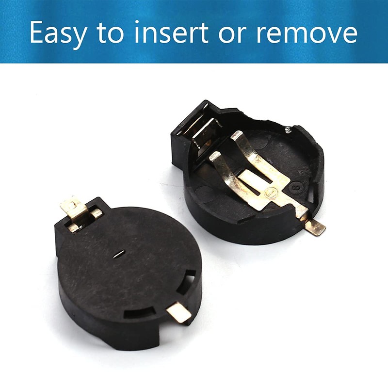 Fielect 4 piezas CR/LIR2450 botón horizontal para monedas, caja de