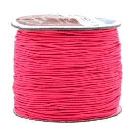 Mandala Crafts 1mm 100M Round Rubber Fabric Crafting Stretch Elastic Cord String (Hot Pink)