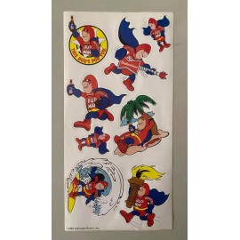Budweiser Vintage 1987 Budweiser Beer Bud Man Sticker Sheet Anheuser-Busch