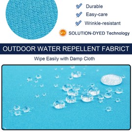 NettyPro Patio Cushion Covers Replacement Set 4 Water Repellent UV Resistant Outdoor Chair Seat Cushion Slipcover with Zipper and Tie, 24 x 22 x 4 Inch, Peacock Blue