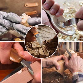 Tekchic Wood Carving Tools Whittling Kit- Woodworking Kit Large Whittling Kit, Deluxe Spoon Carving Knife Kits for Beginners, 13 Knives Set with Leather Case