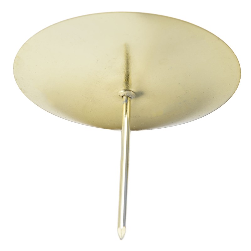 12pcs Candle Plate Iron Material 7x6.5cm/2.8x2.6in Gold Stable Reliable Decorative