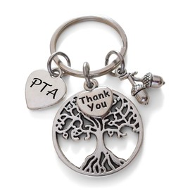 PTA Gift Keychain, Tree & Seeds Charm Keychain, School Volunteer Gift, Appreciation Thank You Gift