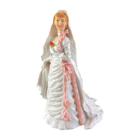 Puppenhaus Miniatur 1:12 Scale Resin Menschen Lady im Hochzeitskleid Braut 8227