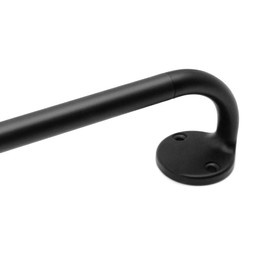 Blackout Curtain Rod 120-150, 3/4 Inch Curtain Rods for Windows Adjustable, Wrap Around Heavy Duty Telescoping Curtain Rods for Bedroom, Living Room, Black