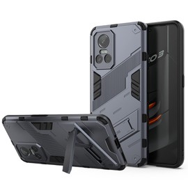 ESTH® Case for Realme GT Neo3 5G with Expanding Stand and Shockproof TPU Bumper, [Military Grade Anti-Fall Protection], Cover Compatible with Magnetic Car Mount, Grey
