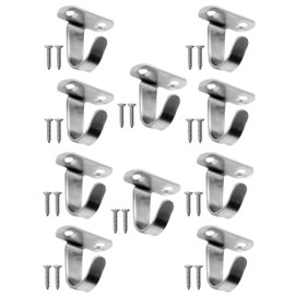 Fuxxer 10x Undermount Iron Hooks 33 x 24 mm for Kitchen Bathroom Workshop Silver