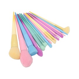 Juego de Brochas de Maquillaje de 17 Piezas, Kit de Brochas Cosméticas de Tubo de Aluminio Candy Colors para Fiesta de Citas Al Aire Libre Juego de Brochas de Iris para