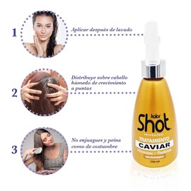 Tratamiento para el Cabello Seco y Maltratado Caviar, Sin Enjuague, Humectante e Hidratante para el Pelo, Restaura las Fibras Capilares, Estimula el Crecimiento del Cabello Sano Brindando Brillo y Protección Térmica, 250ml