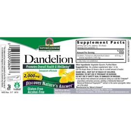 Nature's Answer Dandelion Root, 1 Fluid Ounce each (Value Pack of 4)