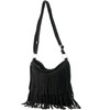 Kitise Womens Bright Colour Real Italian Suede Leather Fringe Shoulder