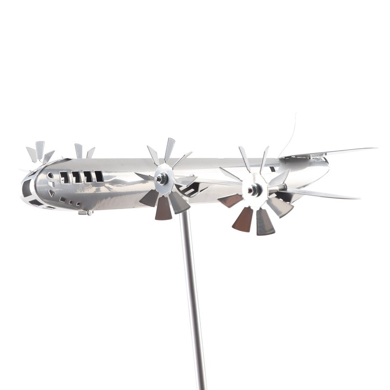 Aircraft Wind Sculpture Wind Powered Rotate Stainless Steel Airplane Windmill