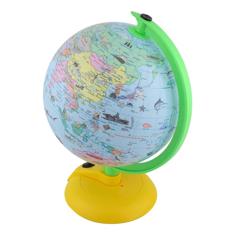 8in Colorful Lighting Tellurion World Globe 360 Degree Rotation Built