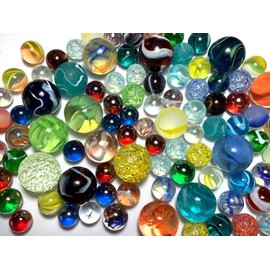 Mega Marble Marbles for Stained Glass Fencing DIY Project 25 Translucent Mixed Colors Sizes