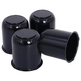 Podoy Push Through Center Caps 3.19" for Trailer Truck RV Wheel Rims(Black),4 Closed-End Chrome Plated Silver Carbon Steel 3.19-Inch Center Bore Push Thru Wheel Center Caps