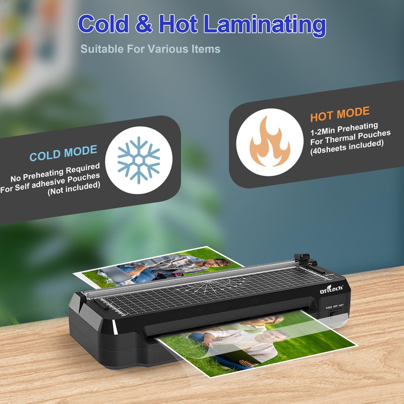 Ofitech 4 in 1 Laminator Machine 9-inch Laminating Machine,2-Min Preheat