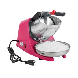 Restaurantware Ice Crusher Machine 65 Count 13.39 x 6.30 x 8.27 Inches Plastic Ice Shaver Dual Blade Compact Countertop Stainless Steel Red