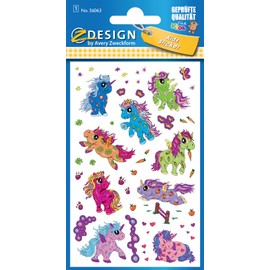 Avery Zweckform Glitter Stickers, Unicorn, 9, 19 Piece