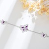 Butterfly Bracelet Sterling Silver Purple Butterfly Bracelet Animal Jewelry for