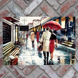 Global Designs Metropolitan Station Ceramic Tile Picture Plaque Sign Wall Art Paris Train Station Scene By Brent Heighton 20x30cm