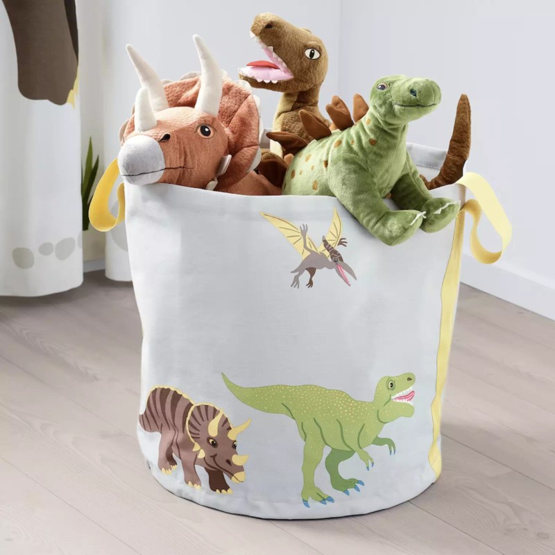 IKEA JATTELIK Toy STORAGE BAG Kid's Room Dinosaur Pattern 17X16