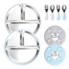 Kaempe Pack of 2 Stainless Steel Baby Plates with Spoon