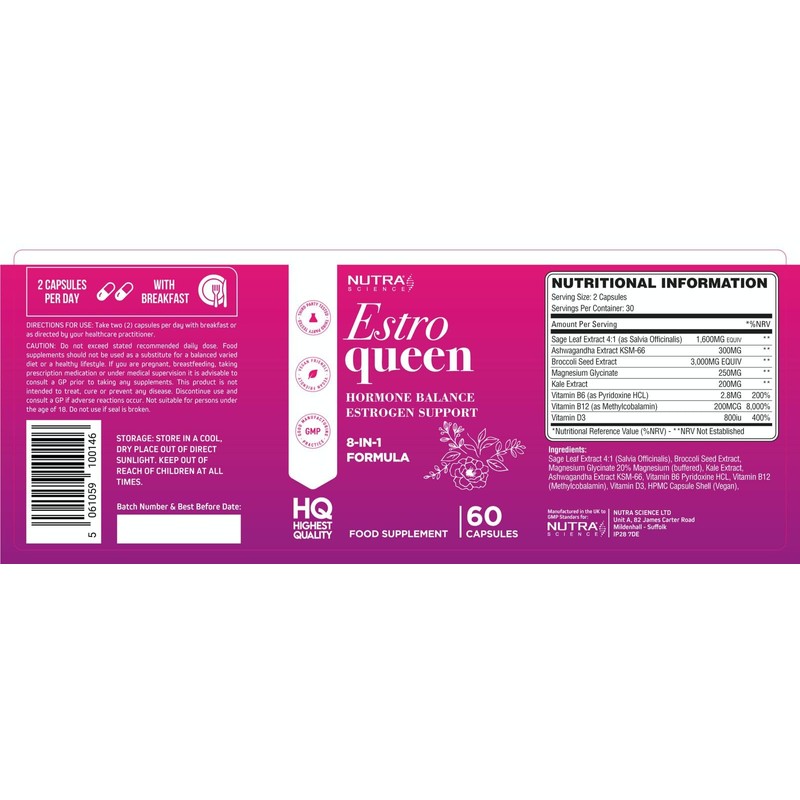 EstroQueen – Estrogen Support Tablets for Women Hormone Balance Supplement
