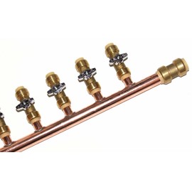Push Fit PEX Manifold 3/4 Male 1/2 Ball Valve with PUSH FIT end with closed end (8 branched)
