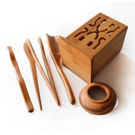 Tea Tools Bamboo GongFu Dragon Tube Chadao Spoon, tongs, detong, tea needle funnel