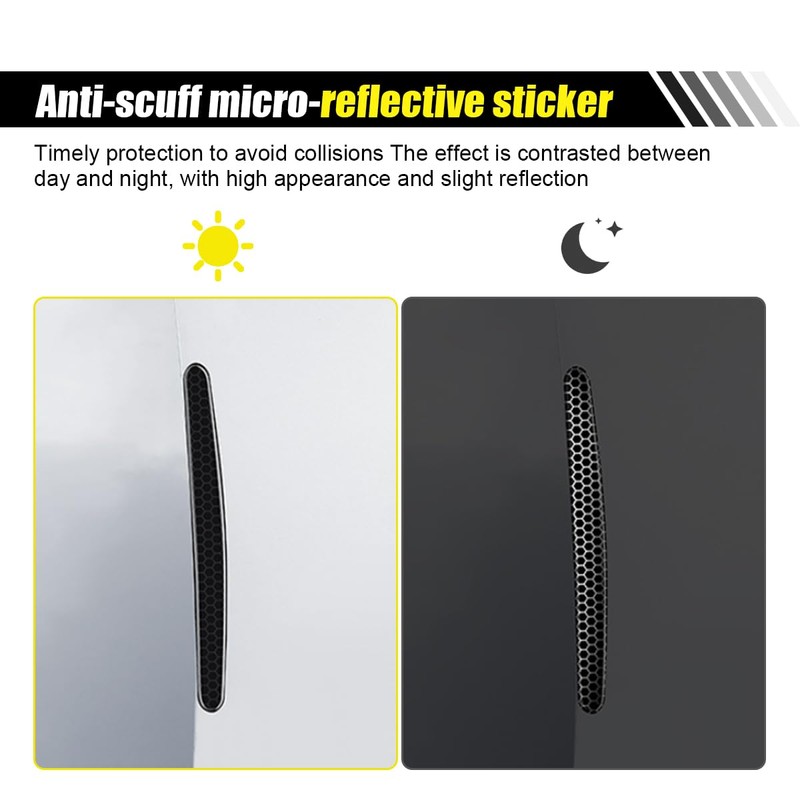 LHDOS 8PCS Car Door Handle Cup Scratch Protector - Reflective