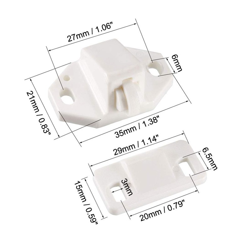 sourcing map Furniture Cabinet Closet Door Roller Catch with ABS