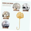 Ipetboom 4pcs Hollow Ginkgo Leaf Coat Hooks Metal Wall Mounted