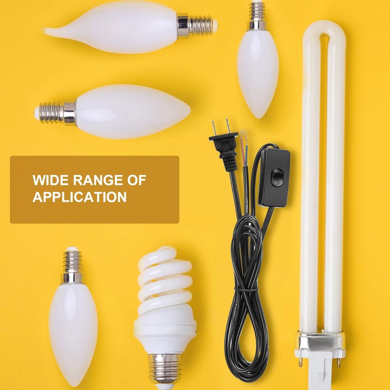 Pelopy 10 Packs Lamp Cord with Plug and Switch Light