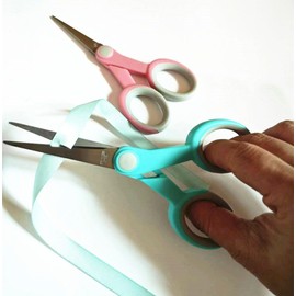 5.5 Inch Small Craft Scissors, Mini Point Tip Kids Scissors,Comfort-Grip Stainless Steel Sharp Fabric Sewing Shears All Purpose Embroidery Scissors for Cutting, Scrapbooking, Crafting (Orange & White)