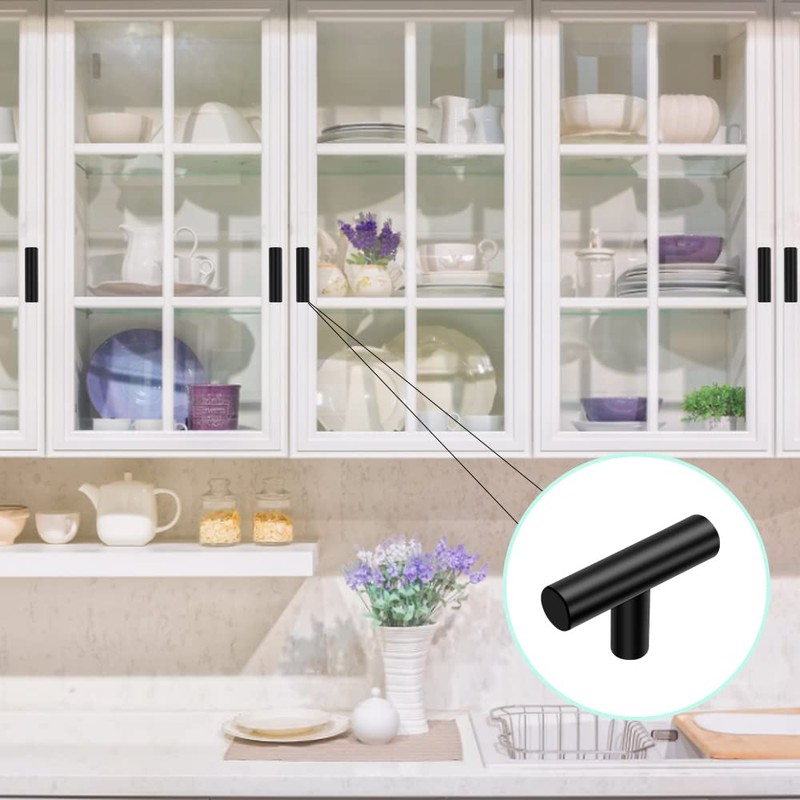 XINMEIWEN 10 Pack 2-Inch Single Hole T Bar Cupboard Pulls