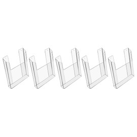 HMF 46843 Acrylic Wall Brochure Holder, Pack of 5, DIN A4 Portrait Format, Transparent