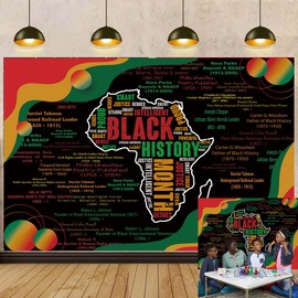 Black History Month Backdrop 7x5FT African American Holiday Party Photography Background for Home Black History Month Poster Decorations Supplies (84x60 inch)
