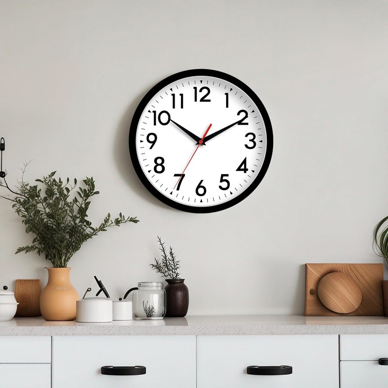 DAXSMY Wall Clock Analog 10 Inch Silent Non Ticking Battery