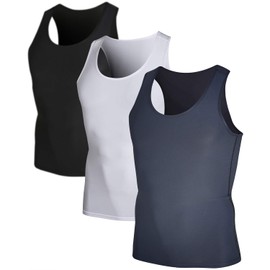 DEVOPS 2~3 Pack Men's Muscle Dri Fit Compression Tank Top