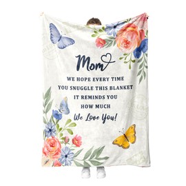 Battilo Mom Blanket, to My Mom Gifts Blankets, Mother Day Blankets Gifts from Daughter Son, Super Soft Flannel Throw Blanket for Bed Couch Mom Day Birthday Gifts(50 x 60 in)