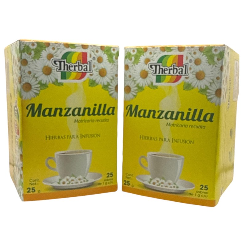 Manzanilla Té (Chamomile Tea) - 25 Bags, 100% Natural Herbal