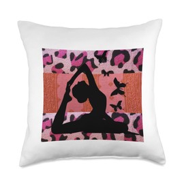 Yoga Diva Inc Divine Butterfly Pose, Gifts for Yoga Lovers Throw Pillow, 18x18, Multicolor