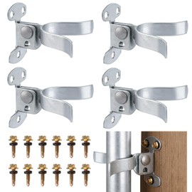 Akamino 4Pcs Gate Fork Latch, 1-3/8" Flat Back Wall Mount Chain Link Gate Latch with Screws or Lag Bolt，Fence Latch Hardware with Padlock Hole for Gate Frames, Wooden Gate Post or Wall
