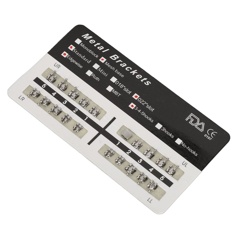 200pcs Dental Brackets Brace Highly Polished Metal Teeth Bracket Brace
