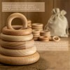 bopoobo Wooden Rings Natural Beech for Craft, Unfinished Wood Ring