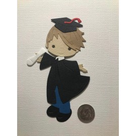 HANDMADE Paper Die Cut Scrapbooks  / Card Embellishment 1 Grad Boy