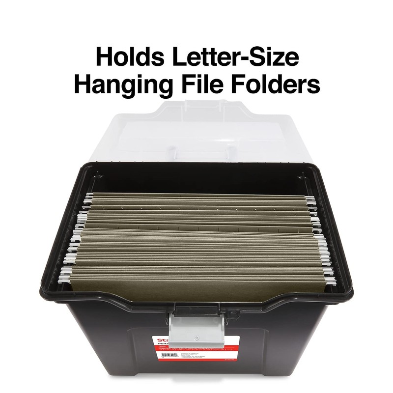 STAPLES File Folder Tote, Portable Filing Box for Letter SIze